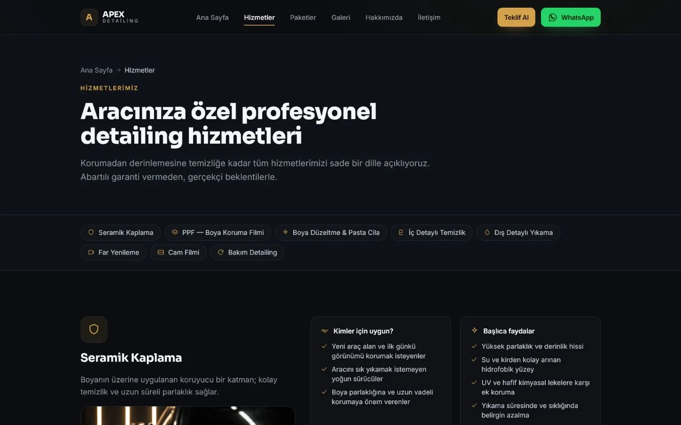Apex hizmet mimarisinin masaüstü ve mobil arayüzleri